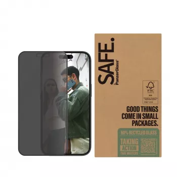 PanzerGlass SAFE. by ® Privacy-displayschermbescherming iPhone 16 | 15 | Ultra-Wide Fit | BULK