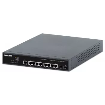 Intellinet 10-poorts L2+ Fully Managed PoE++ switch met 8 Gigabit Ethernet-poorten en 2 SFP-uplinks
