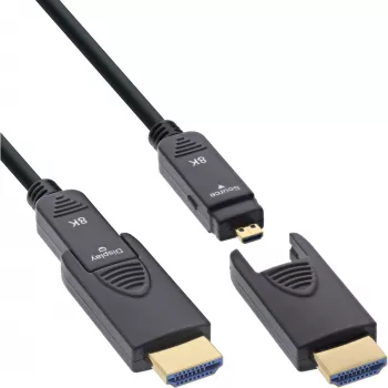 InLine HDMI AOC-kabel, Ultra High Speed HDMI, 8K4K, afneembare stekker, 25m