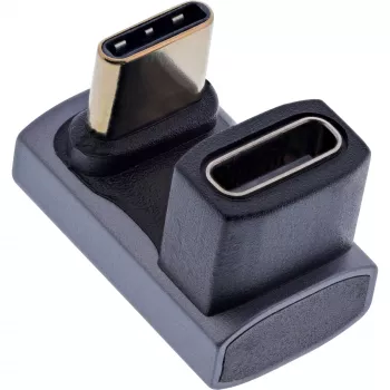 InLine USB4-adapter, USB-C stekker/bus 180°, aluminium, grijs