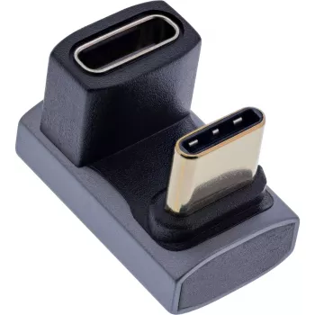 InLine USB4-adapter, USB-C stekker/bus 180°, aluminium, grijs