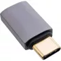 InLine USB4-adapter, USB-C stekker/bus, aluminium, grijs