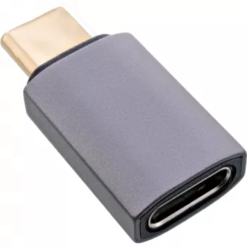InLine USB4-adapter, USB-C stekker/bus, aluminium, grijs