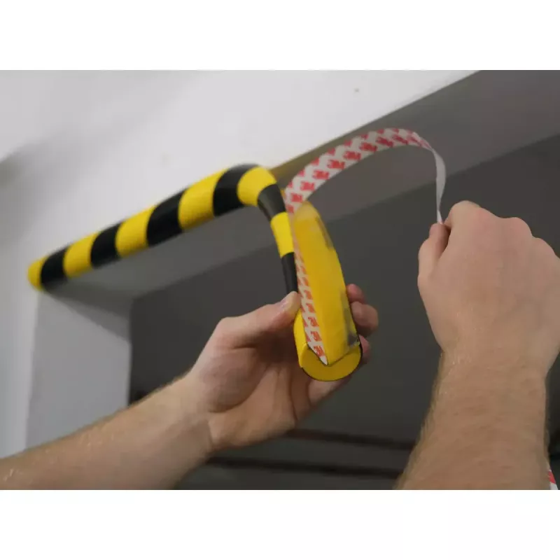 Durable C25R polyurethaan-product zwart geel afgerond 1000 mm