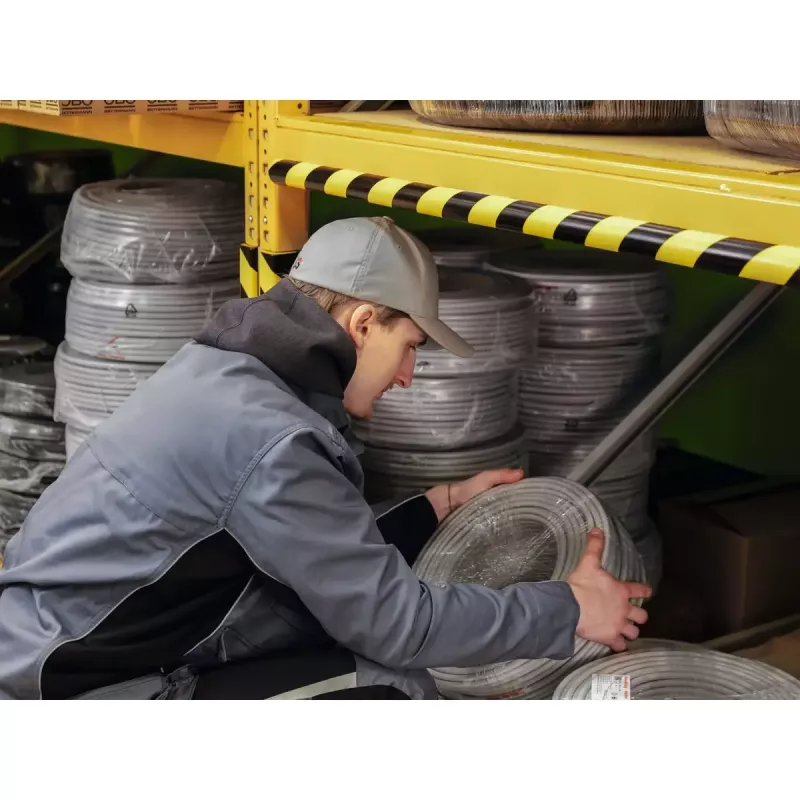 Durable C25R polyurethaan-product zwart geel afgerond 1000 mm