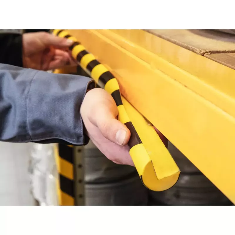 Durable C25R polyurethaan-product zwart geel afgerond 1000 mm
