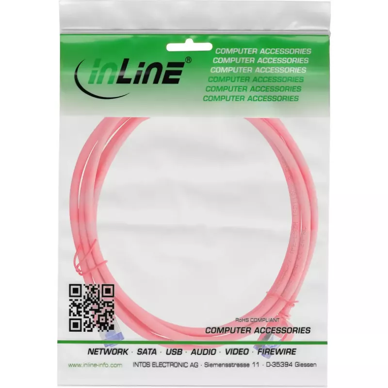 InLine 74901R Slim patchkabel, Cat.6A, S/FTP, TPE (LSZH), flexibel, PoE, rood, 1 m