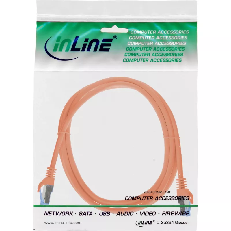 InLine 72655O netwerkkabel oranje 0,5 m Cat6a S/FTP (S-STP)