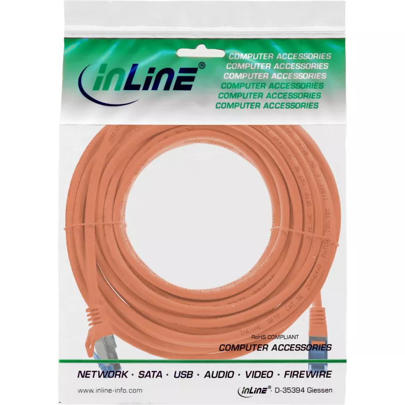 InLine 72605O netwerkkabel oranje 5 m Cat6a S/FTP (S-STP)