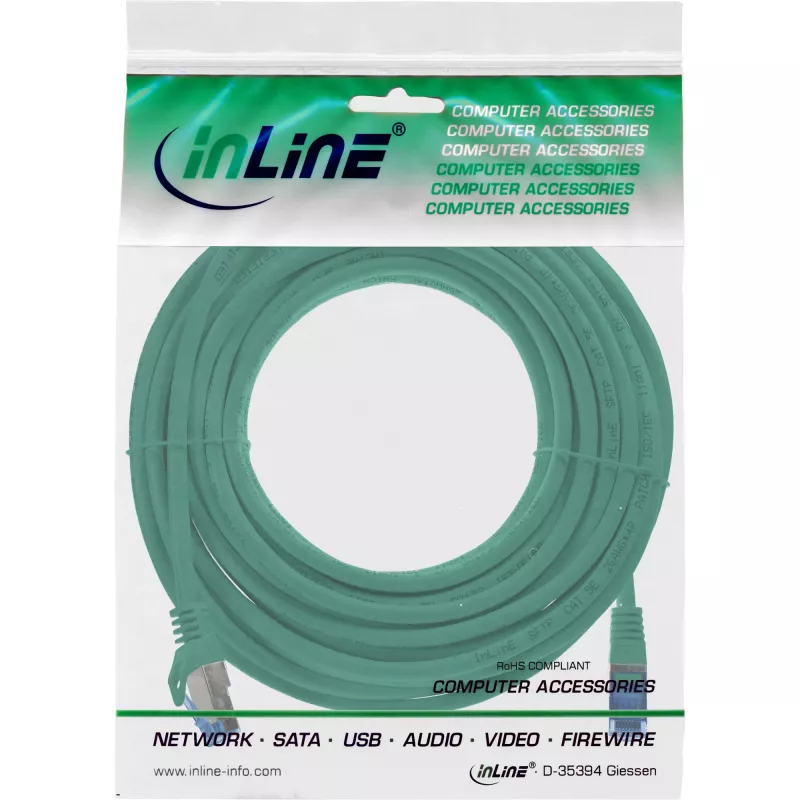 InLine 72605G netwerkkabel groen 5 m Cat6a S/FTP (S-STP)