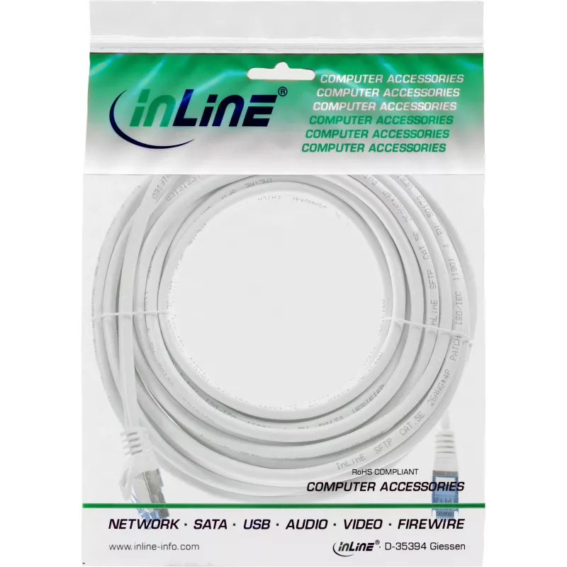 InLine 72607W Netwerkkabel wit 7,5 m Cat6a S/FTP (S-STP)