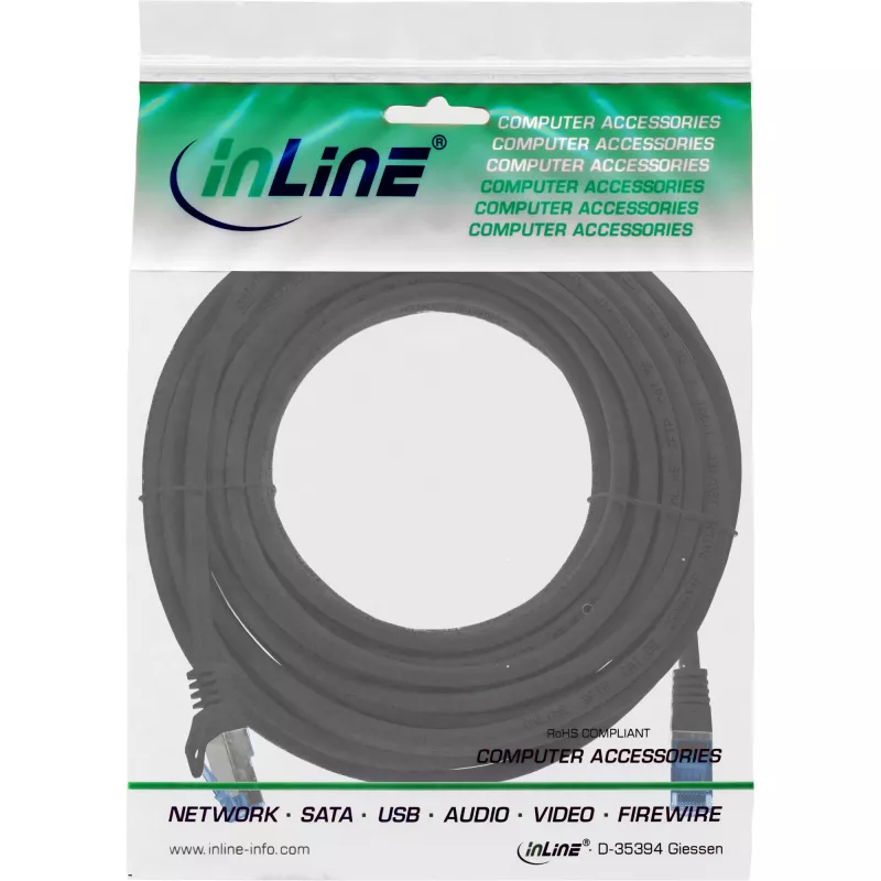 InLine 72607S Netwerkkabel zwart 7,5 m Cat6a S/FTP (S-STP)