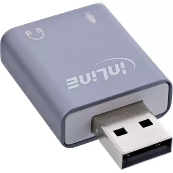 Audio-adapter InLine 33051E USB Type-A grijs 42mm x 30mm x 12mm