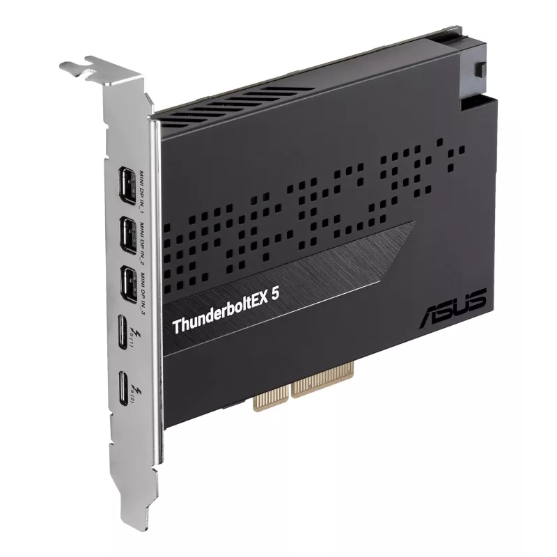 Interfacekaart ASUS ThunderboltEX 5 — PCIe 4.0, Intel JHL9580, Mini DisplayPort, USB 2.0, 120 Gbit/s