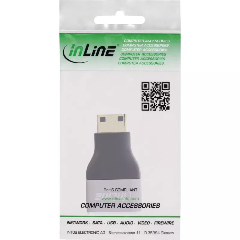 InLine 17991C Kabel-adapter HDMI A Mini HDMI C zwart, grijs
