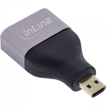 InLine 17991B HDMI A naar Micro HDMI D kabeladapter zwart grijs