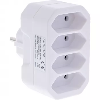 Netstekkeradapter type F type C InLine 16471E wit