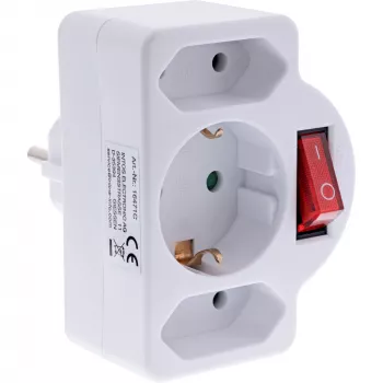 Netstekkeradapter type F InLine 16471C 2x type C + type F wit