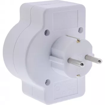 Netstekkeradapter type F InLine 16471C 2x type C + type F wit