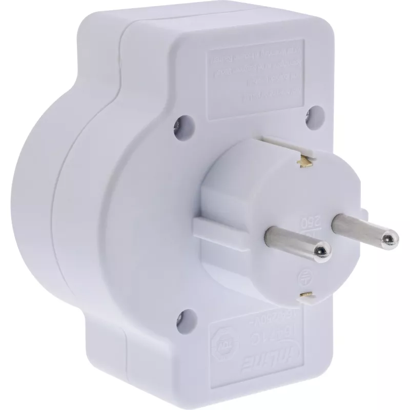 Netstekkeradapter type F InLine 16471C 2x type C + type F wit
