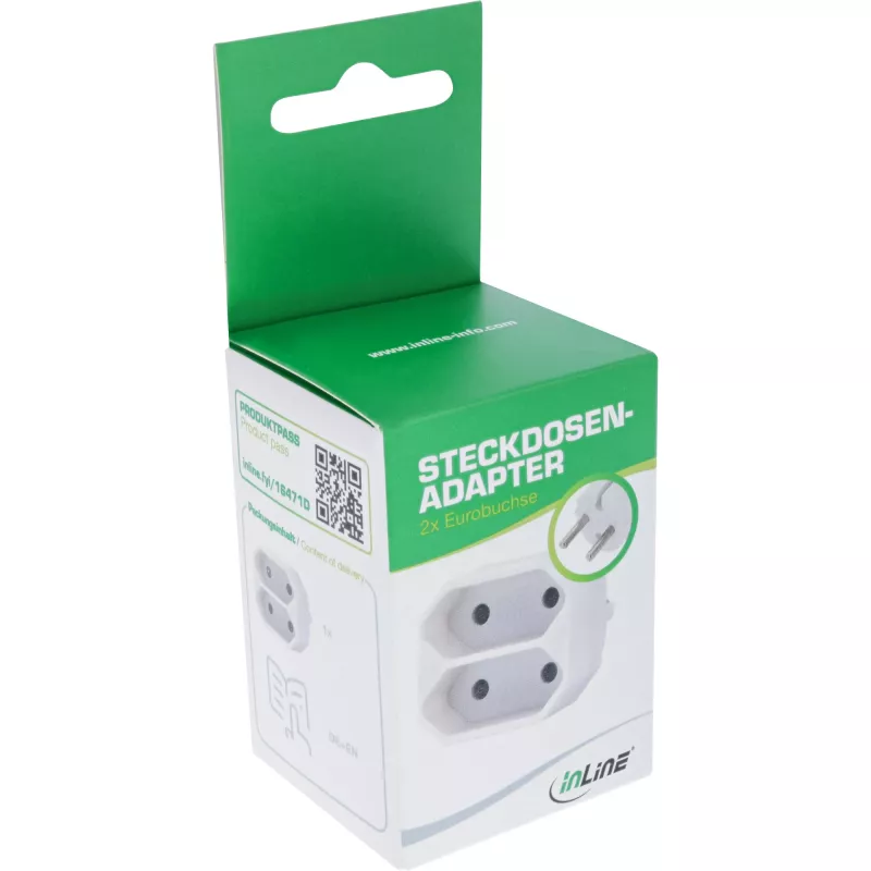 Netstekkeradapter type F type C eurostekker wit InLine 16471D