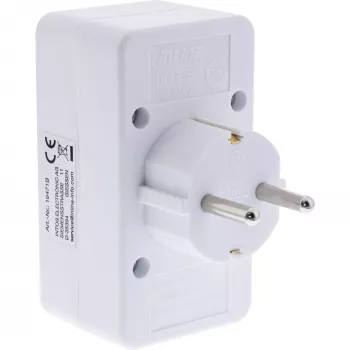 Netstekkeradapter type F InLine 16471B 2x type C + type F wit