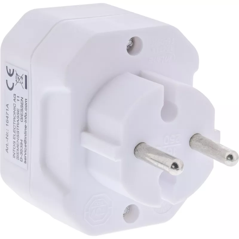 Netstekkeradapter type F type C InLine 16471A wit