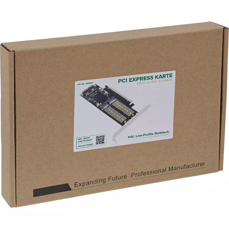 InLine 76660T interfacekaarten/adapters intern M.2, mSATA