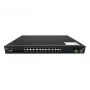 LevelOne 28-poorts L2 Plus managed PoE industriële switch, 4 x 1/2.5/10GbE SFP+, 24 PoE-uitgangen, 370W, 802.3AF/AT/BT PoE, 19 inch rackmontage, -40°C tot 80°C