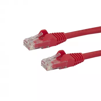 StarTech.com 50cm CAT6 Ethernet-kabel - Red CAT 6 Gigabit Ethernet-kabel -250MHz 100W PoE RJ45 UTP netwerk/patchkabel zonder vergrendeling met trekontlasting individueel getest