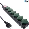 InLine 16496T stekkerdoos 10 m 6 AC-uitgangen binnen/buiten zwart, groen