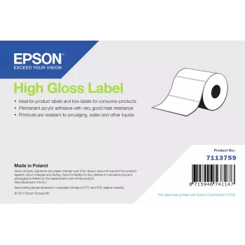 Epson labels 7113759 high gloss 102 x 76 mm – rol met hoogglanzende plaketiketten