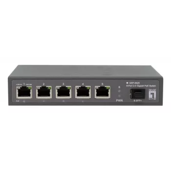 LevelOne GEP-0625 netwerkswitch unmanaged 2.5G Ethernet (100/1000/2500) Power over Ethernet (PoE) zwart