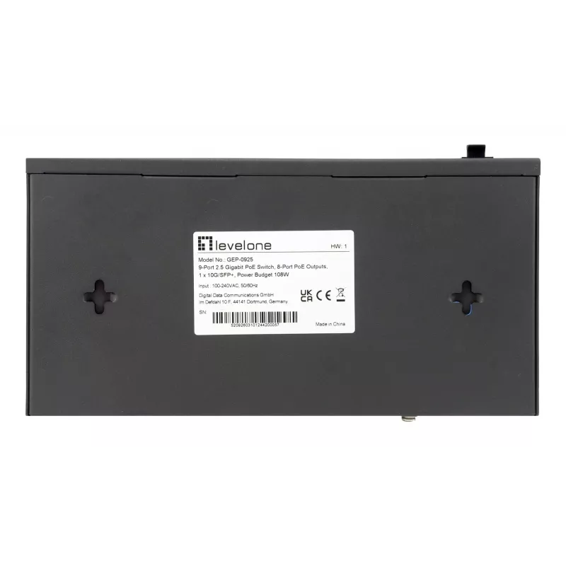 LevelOne GEP-0925 netwerkswitch unmanaged 2.5G Ethernet (100/1000/2500) Power over Ethernet (PoE) zwart