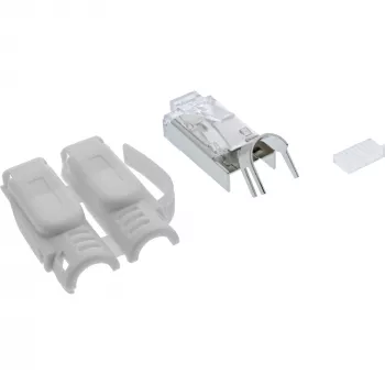 InLine crimp-stekker Cat.6A RJ45 afgeschermd, 3-delig grijs 100-pack