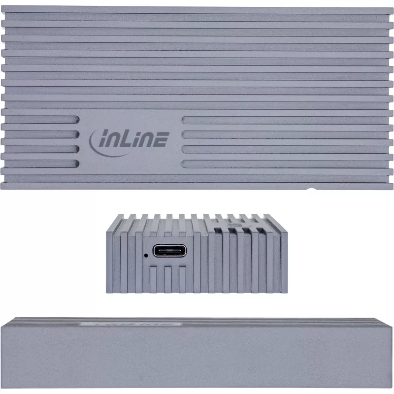 Externe USB4-behuizing InLine 00031J — USB-C naar M.2 NVMe SSD, 40 Gb/s, aluminium