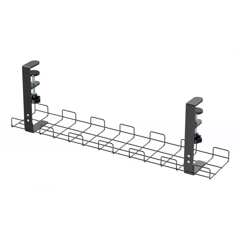 Kabelmanagement-rooster 60 cm InLine 23190G voor tafmontage met schroefklemmen, zwart