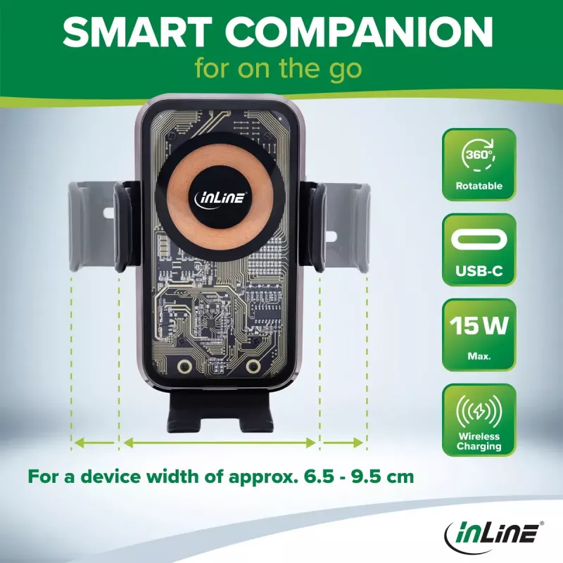 InLine 23156Q houder passieve houder mobiele telefoon/smartphone zwart, veelkleurig
