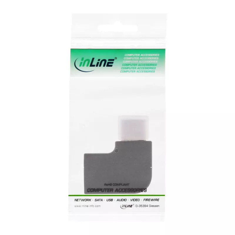 InLine USB 3.2 Gen.2-adapter, USB-C-stekker / USB-C-bus, haaks