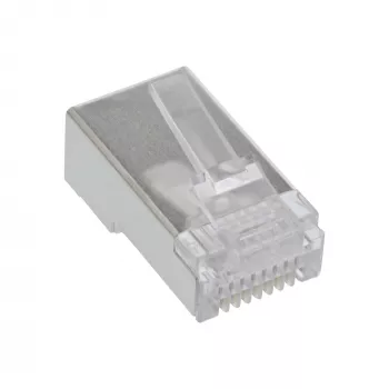 InLine 8P8C RJ45 mannelijke afgeschermde stekkerverbinders voor ronde kabel, 100 stuks verpakking