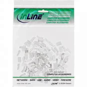 InLine 8P8C RJ45 mannelijke afgeschermde stekkerverbinders voor ronde kabel, 100 stuks verpakking