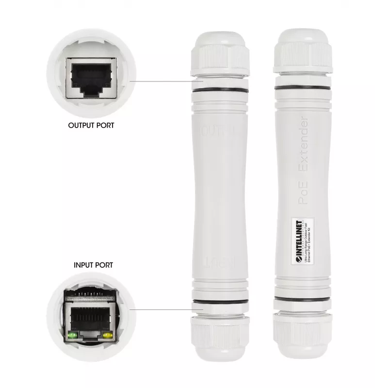 Intellinet Ultra Long Range Outdoor Fast Ethernet PoE+ extender-kit 1000 m 95 W IP67