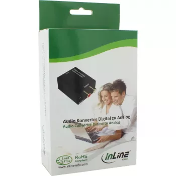 InLine audio-converter digitaal naar analoog ingang Toslink of RCA UIT 2x RCA stereo