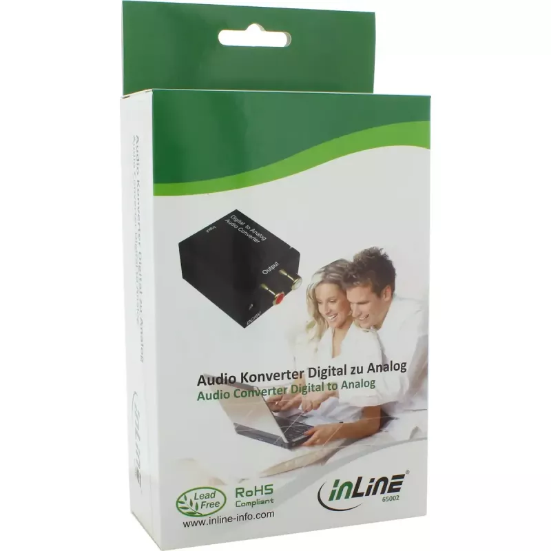 InLine audio-converter digitaal naar analoog ingang Toslink of RCA UIT 2x RCA stereo