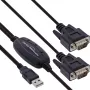 InLine USB 2.0 naar 2x seriële adapterkabel USB Type-A naar 2x 9-pins Sub-D stekker 1,5 m