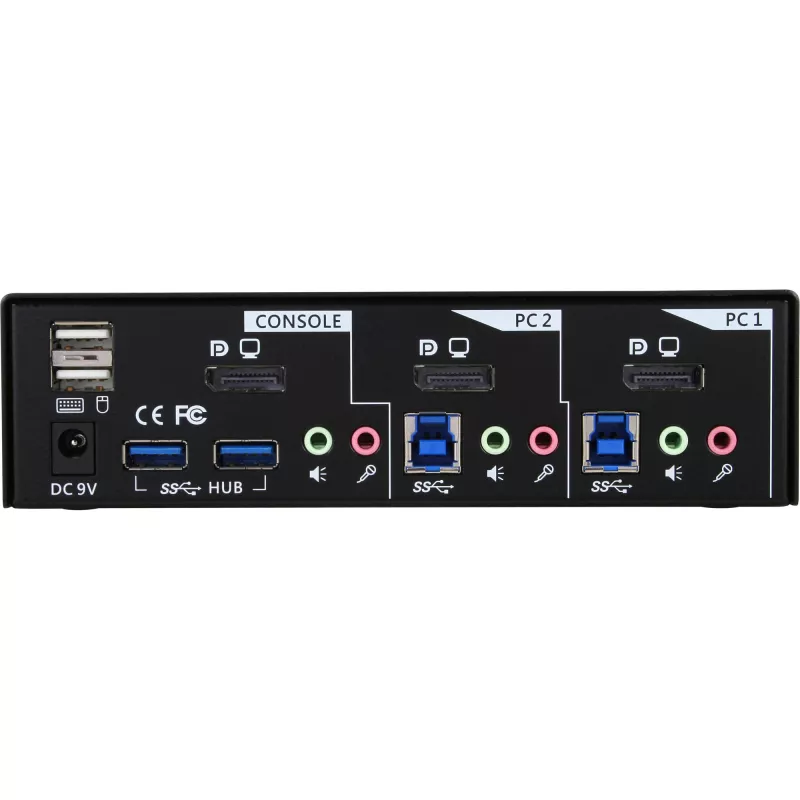 InLine desktop KVM-switch 2 poorten DisplayPort USB 3.0 hub met audio