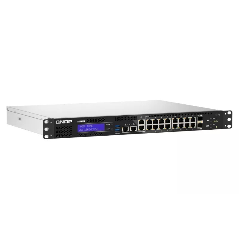 QNAP QGD-1602-C3758-16G netwerk-switch managed L2 2.5G Ethernet (100/1000/2500) zwart, grijs