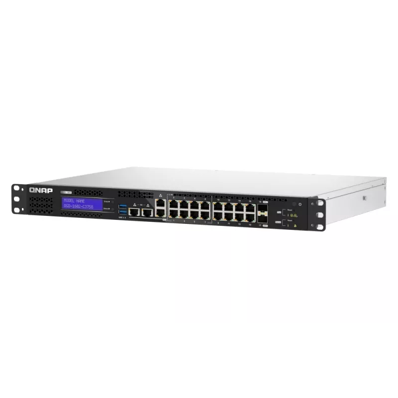 QNAP QGD-1602-C3758-16G netwerk-switch managed L2 2.5G Ethernet (100/1000/2500) zwart, grijs