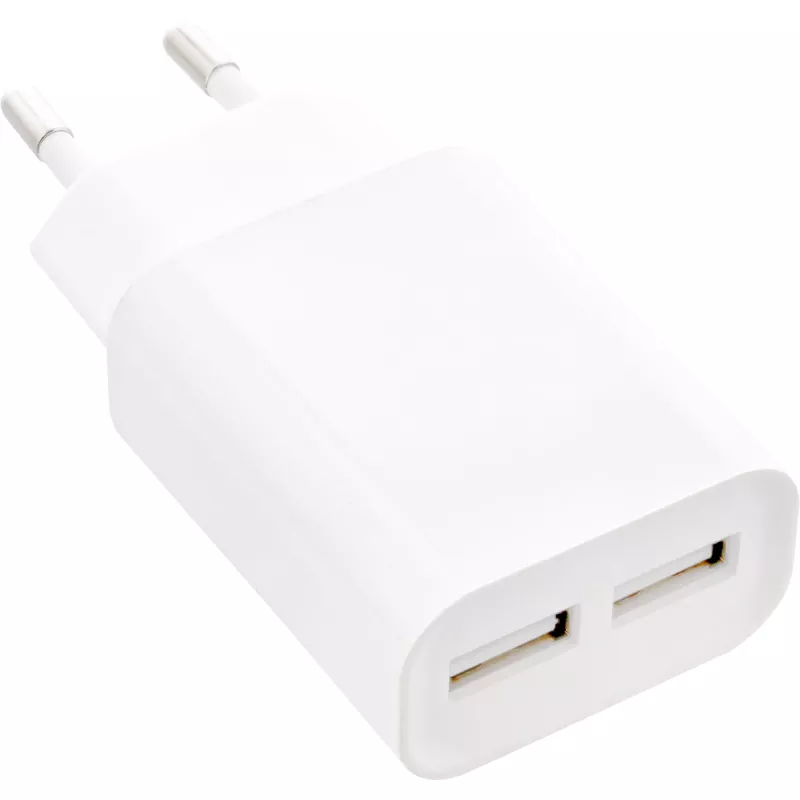 InLine USB-voeding DUO, 2 poorten 100-240VAC naar 5V / 2.1A wit