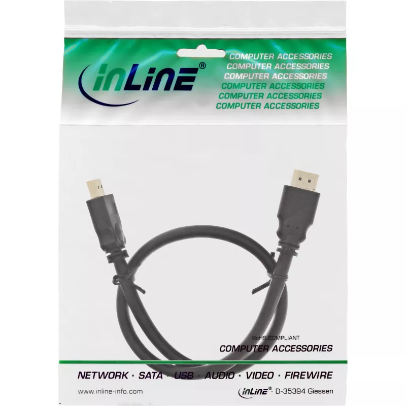 InLine HDMI-kabel, High Speed HDMI-kabel, St/St, zwart, vergulde contacten, 10 m